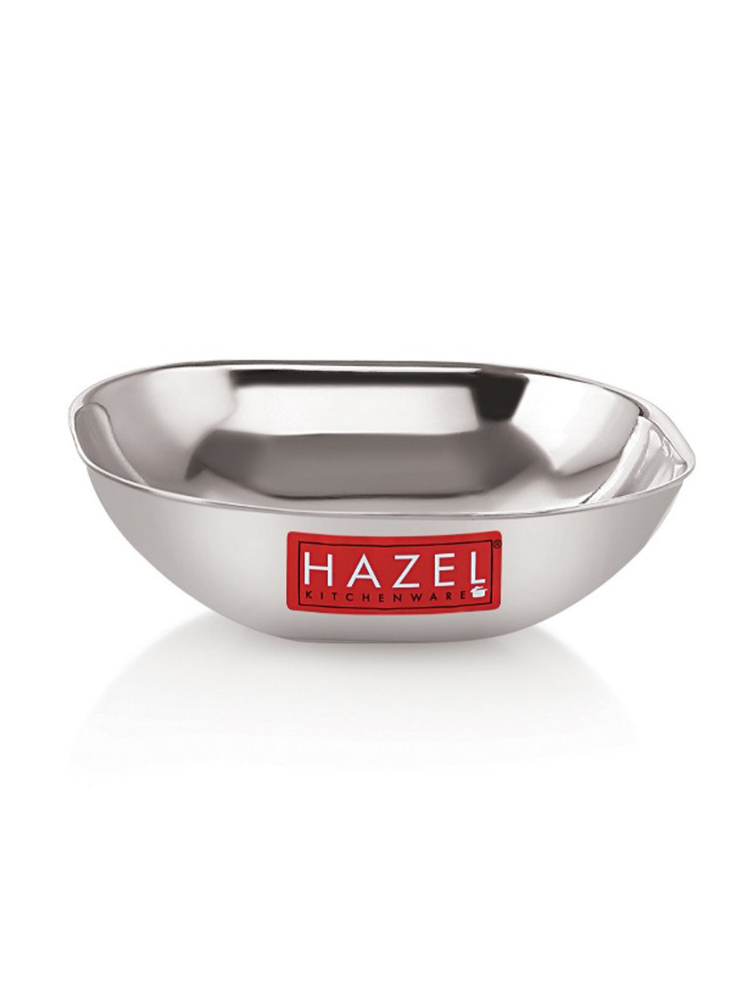 HAZEL Silver Stainless Steel Square Shaped Bowl for Snacks (260ml)