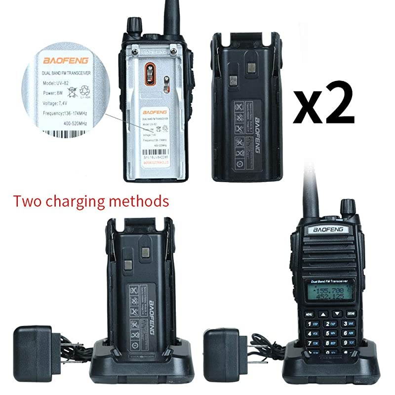 2 Way Radios  UV82 High Power Walkie Talkies Dual Band Ham Radio