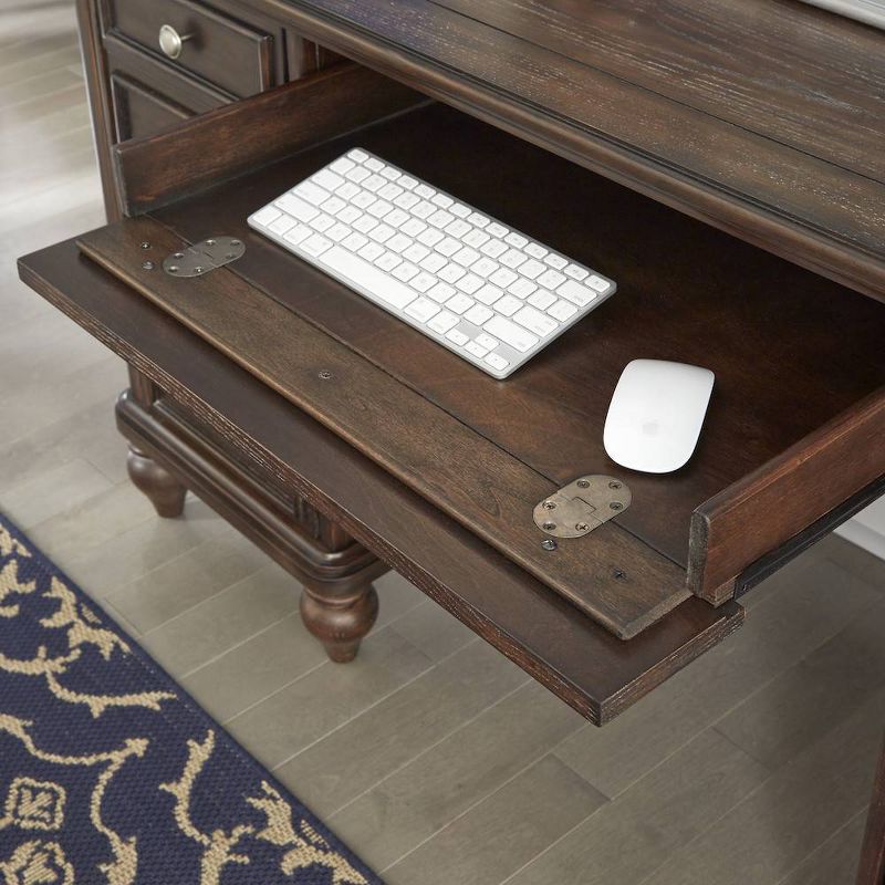 Southport Pedestal Desk Dark Aged Oak - Home Styles