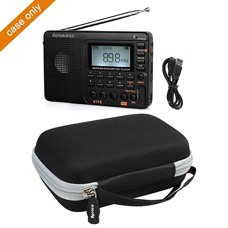Hard Storage Travel Case for Retekess V115 Portable AM FM Radio