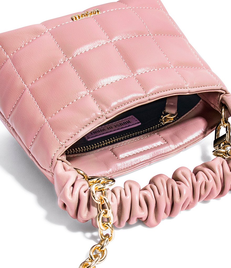 House of Want We Brunch Pebble Quilted Ruched Mini Vegan Leather Tote Bag
