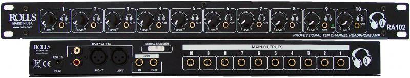 Rolls RA102 10 Channel Professional Headphone Amplifier