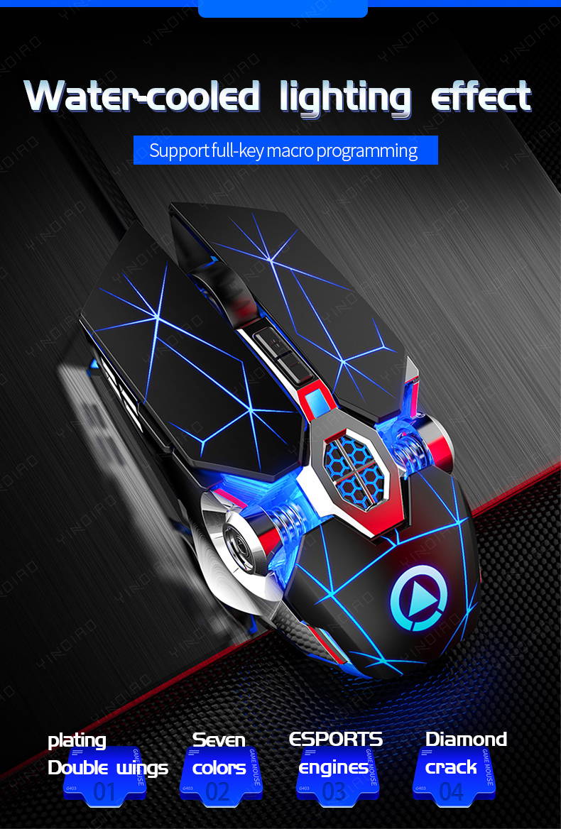 Wired PC Gaming Mice Ergonomic USB Mac Gaming Mice Silent Click Computer Mice, 4 Adjustable DPI, 7 Keys, Breathing LED Light Compatible with PC, Laptop, Computer