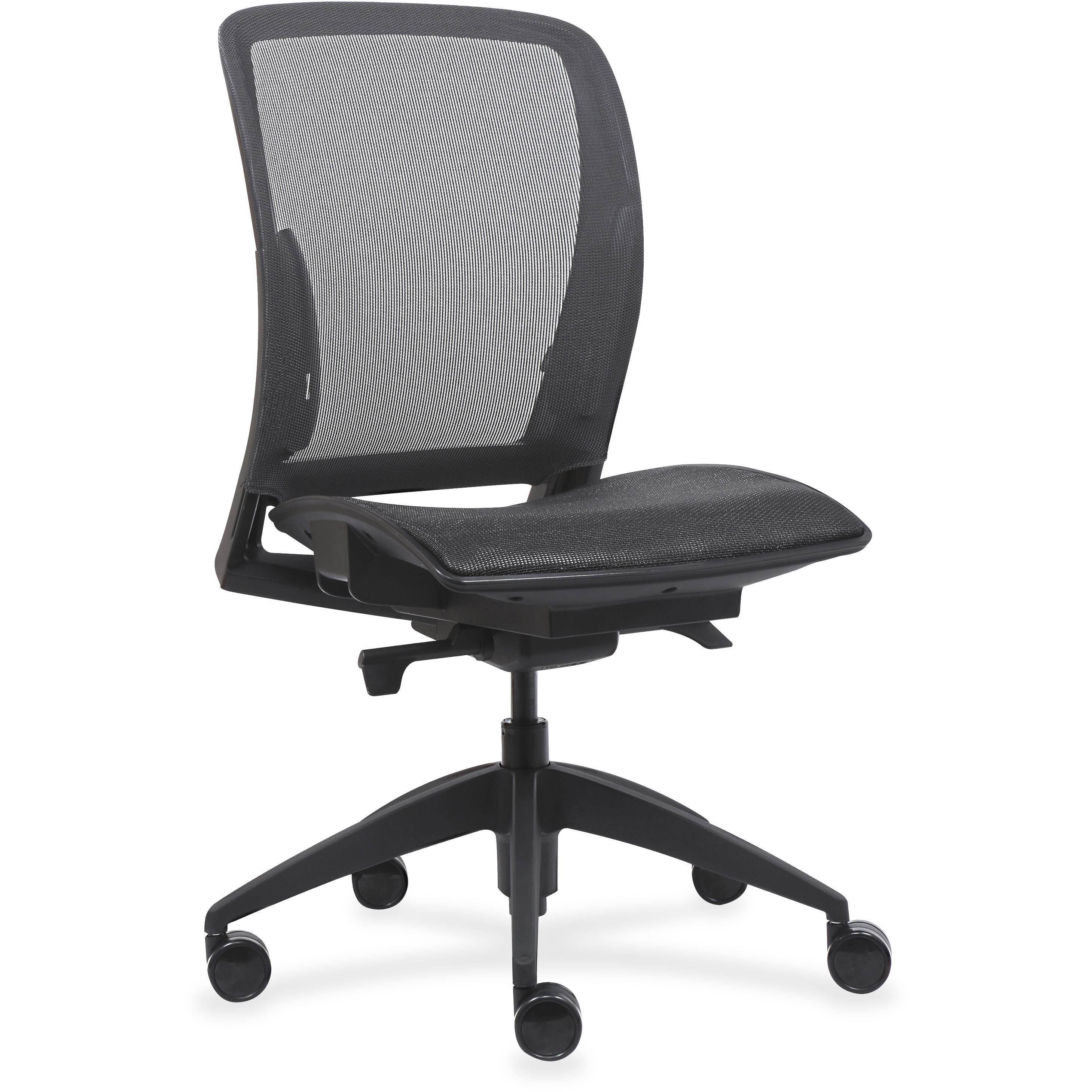 Lorell LLR83106 Mid-Back Chair with Mesh Seat & Back - Black