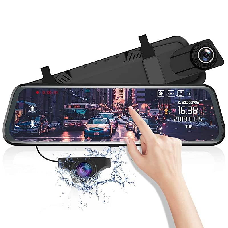 Dash Cam for Car 10quot Touch Screen 1080P HD 170 &deg;Wide Angle Front and Rear Car Camera with WDR Night Vision GSensor Lane Departure Warning SystemParking Assistance