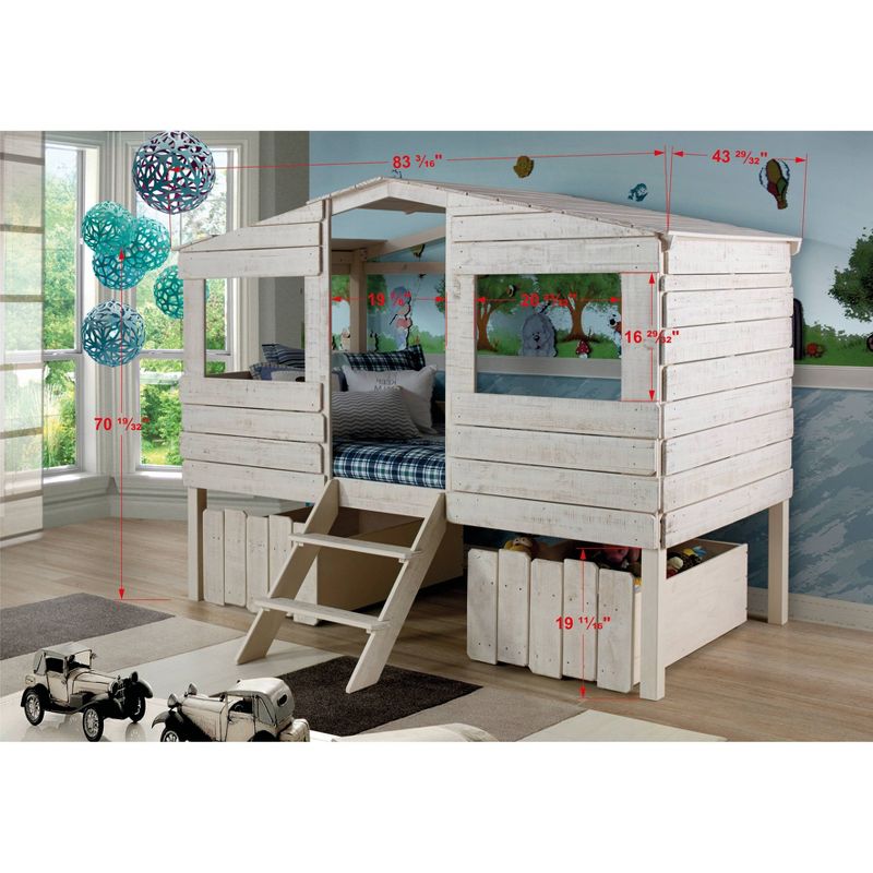 Twin Tree House Loft with Drawers Rustic Sand - Donco Kids