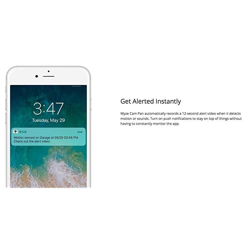 Cam Pan 1080p PanTiltZoom WiFi Indoor Smart Home Camera with Night Vision 2Way Audio Person Detection Works with Alexa the Google Assistant