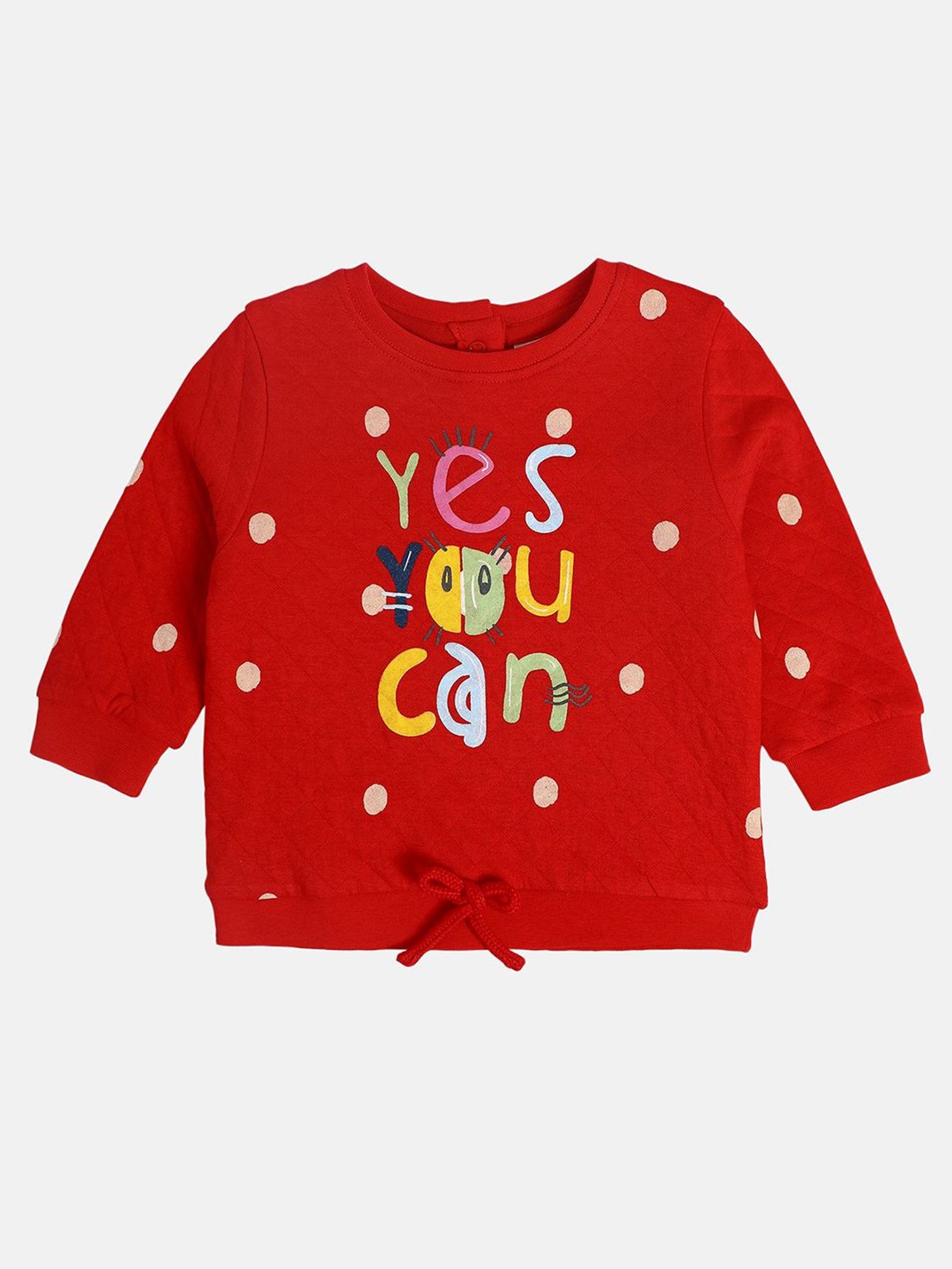 MINIKLUB Girls Red Printed Full Sleeves Sweatshirt