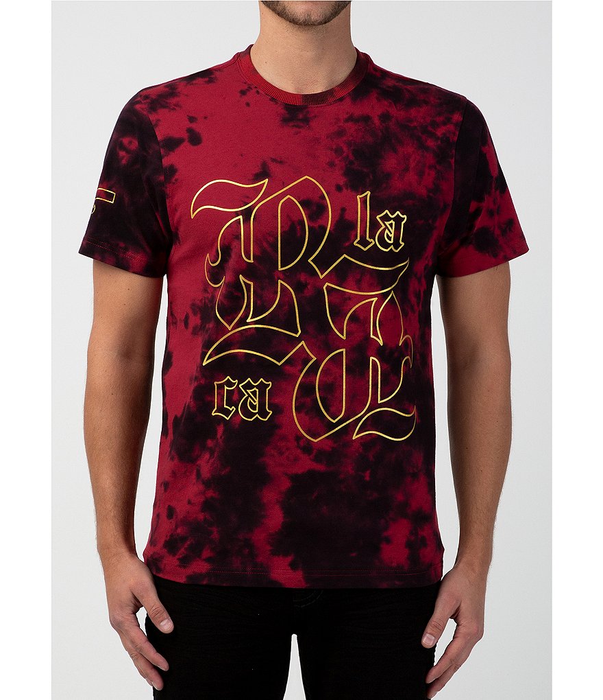 Rock Revival Short-Sleeve Red Tie-Dye Foil Print T-Shirt