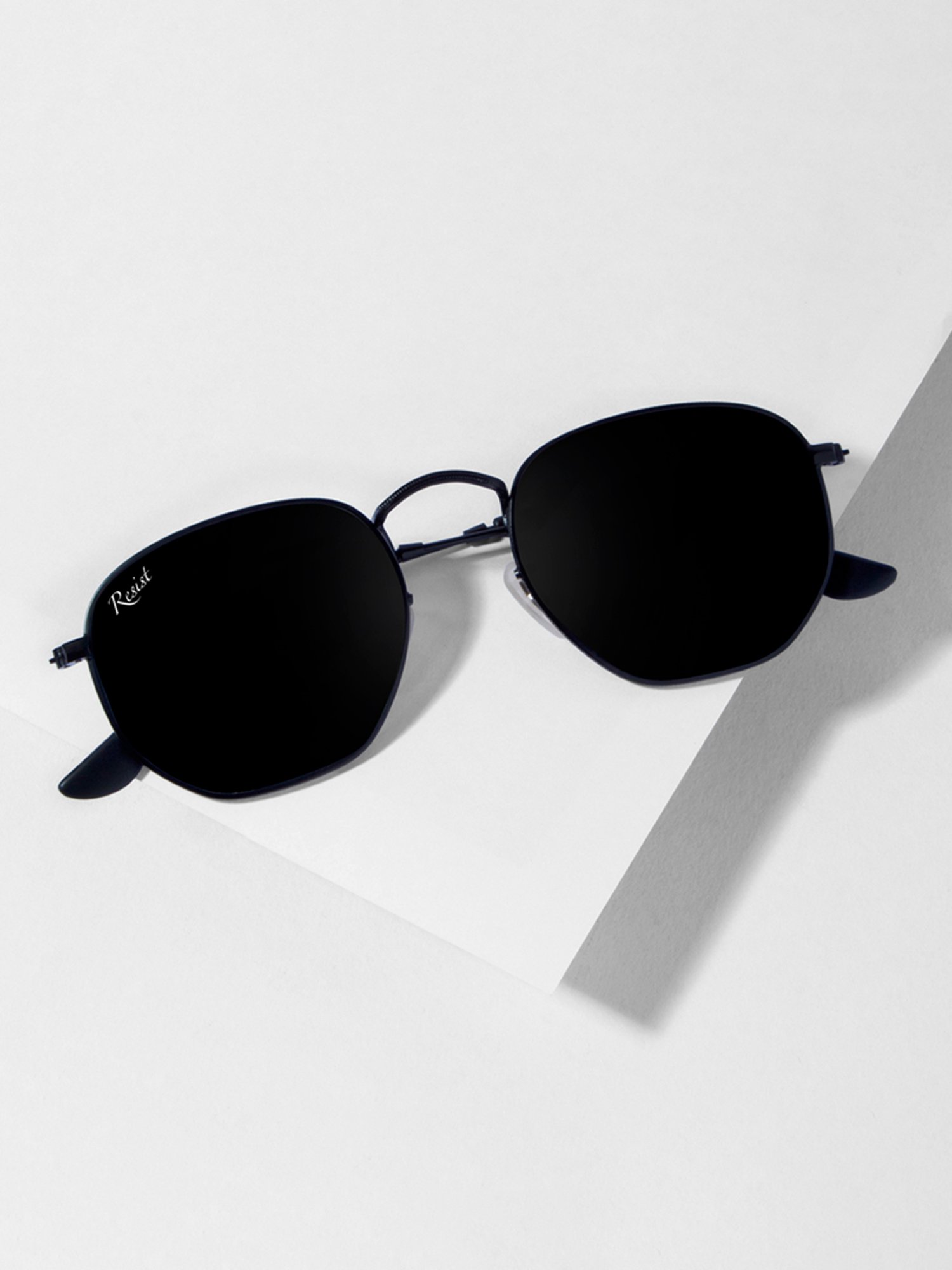 Resist Eyewear Black Hexagon UV Protection Unisex Sunglasses