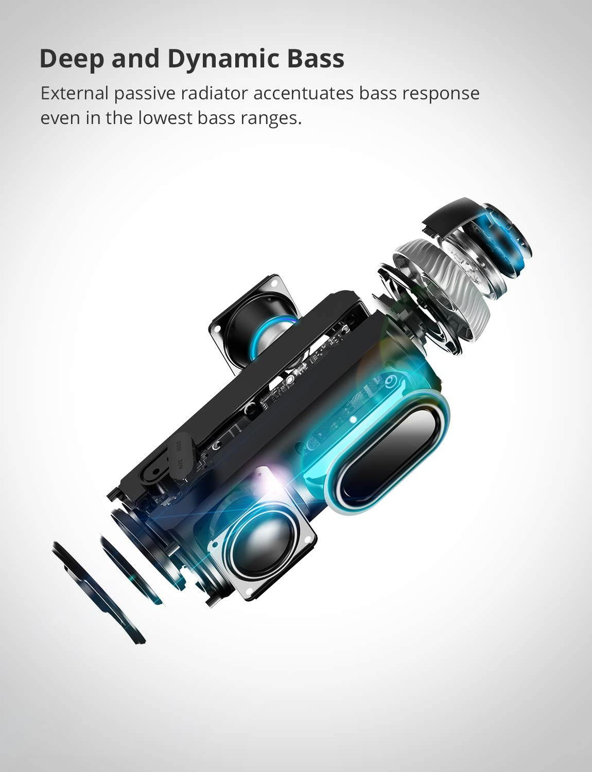 Portable Bluetooth Speaker with Superior Stereo Sound, Tronsmart T6 25W Dual-Driver 15-Hour Playtime Wireless Speaker with Deep Bass, Hands-Free Calling, Perfect for Home, Outdoors