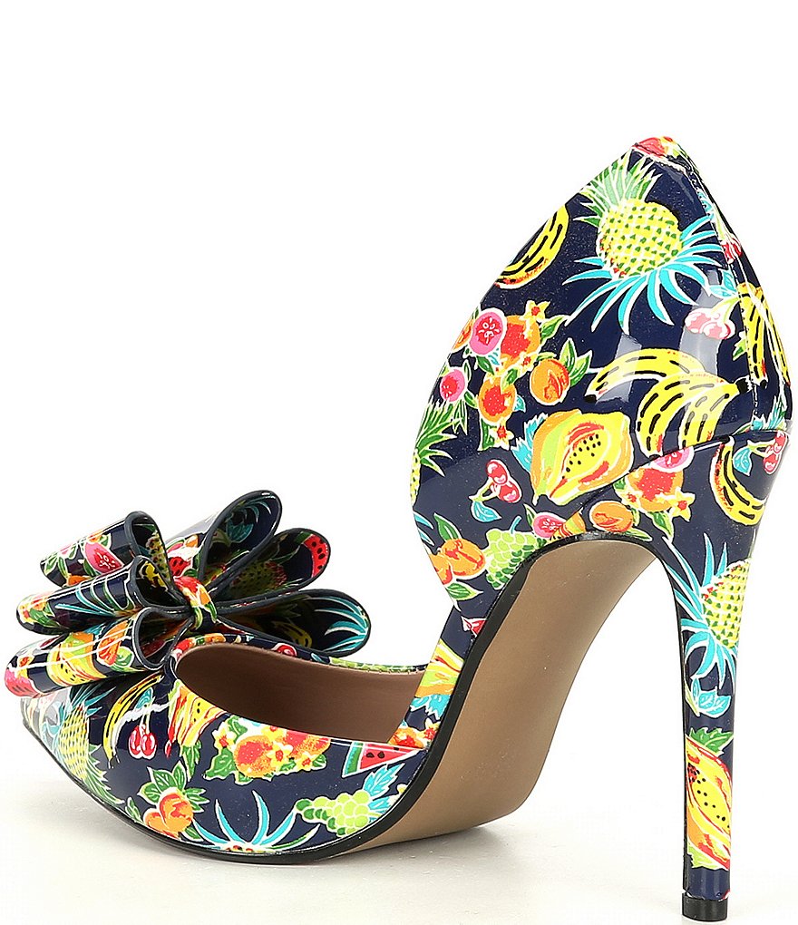 Betsey Johnson Prince Fruit Printed Bow Pumps