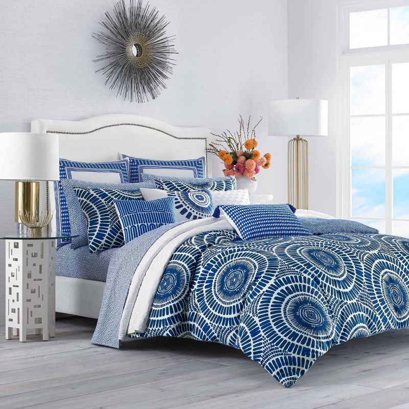 Trina Turk Samba De Roda Twin Duvet Cover Set Blue Aster