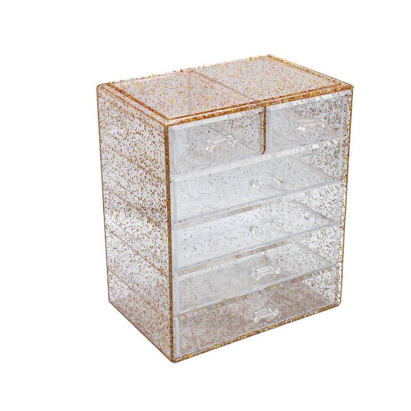 Sorbus Makeup and Jewelry Big Storage Case Display - Glitter(4 Large, 2 Small Drawers)