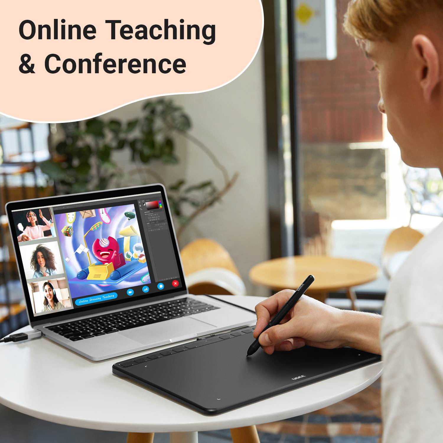 UGEE S1060 Graphics Drawing Tablet, 10X6.27 Inches Graphic Pen Tablet with 12 Shortcut Keys,Battery-free 8192 Passive Stylus ,Work on Android, Windows, MAC OS, Chrome OS,Linux