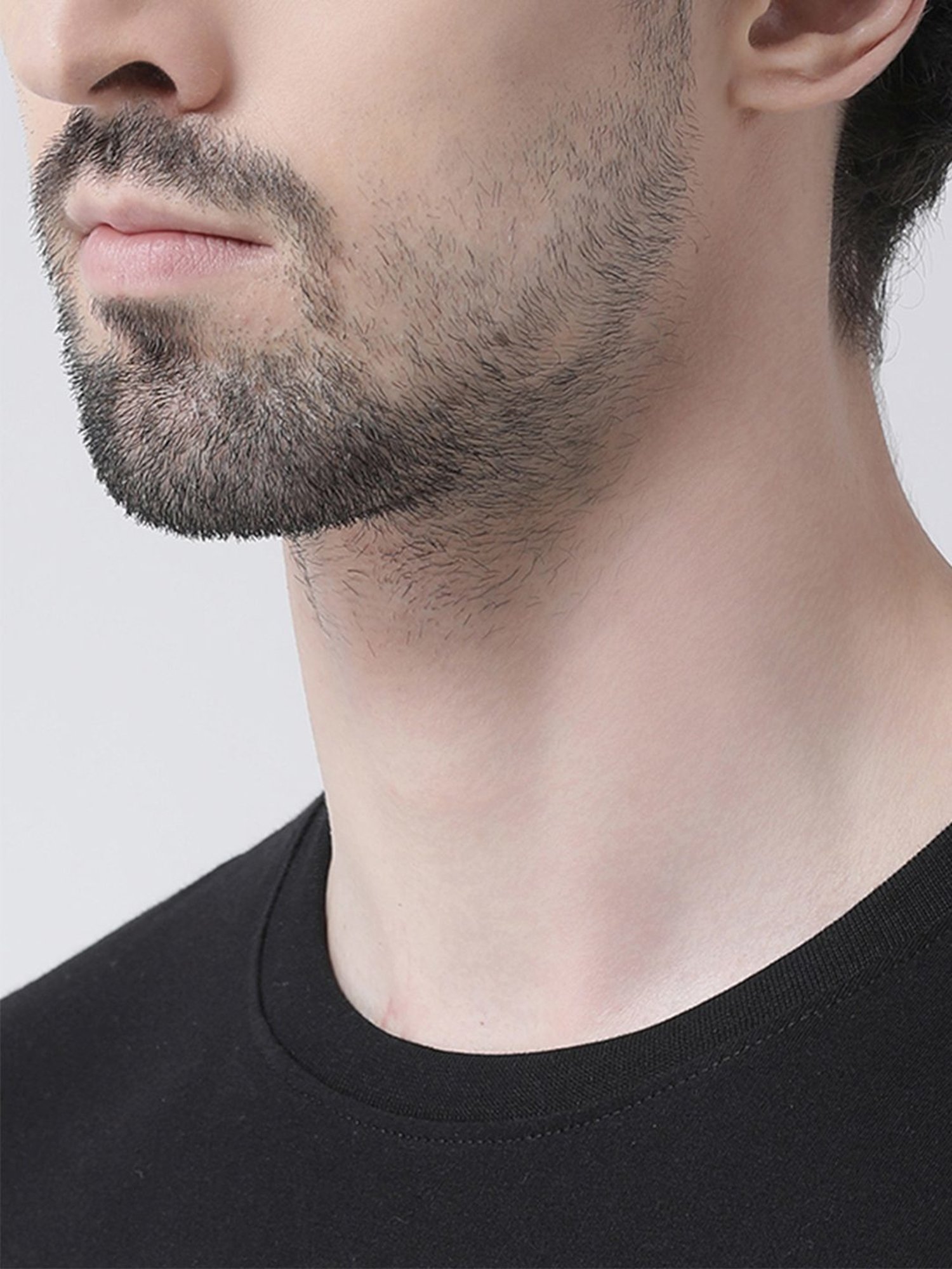 Friskers Black Cotton Slim Fit Printed T-Shirt