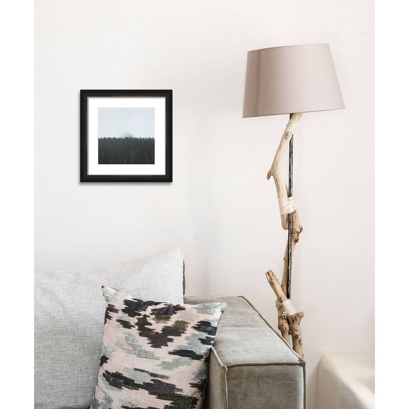 13" x 13" Matted to 2" Mountain Mist Picture Framed Black - PTM Images