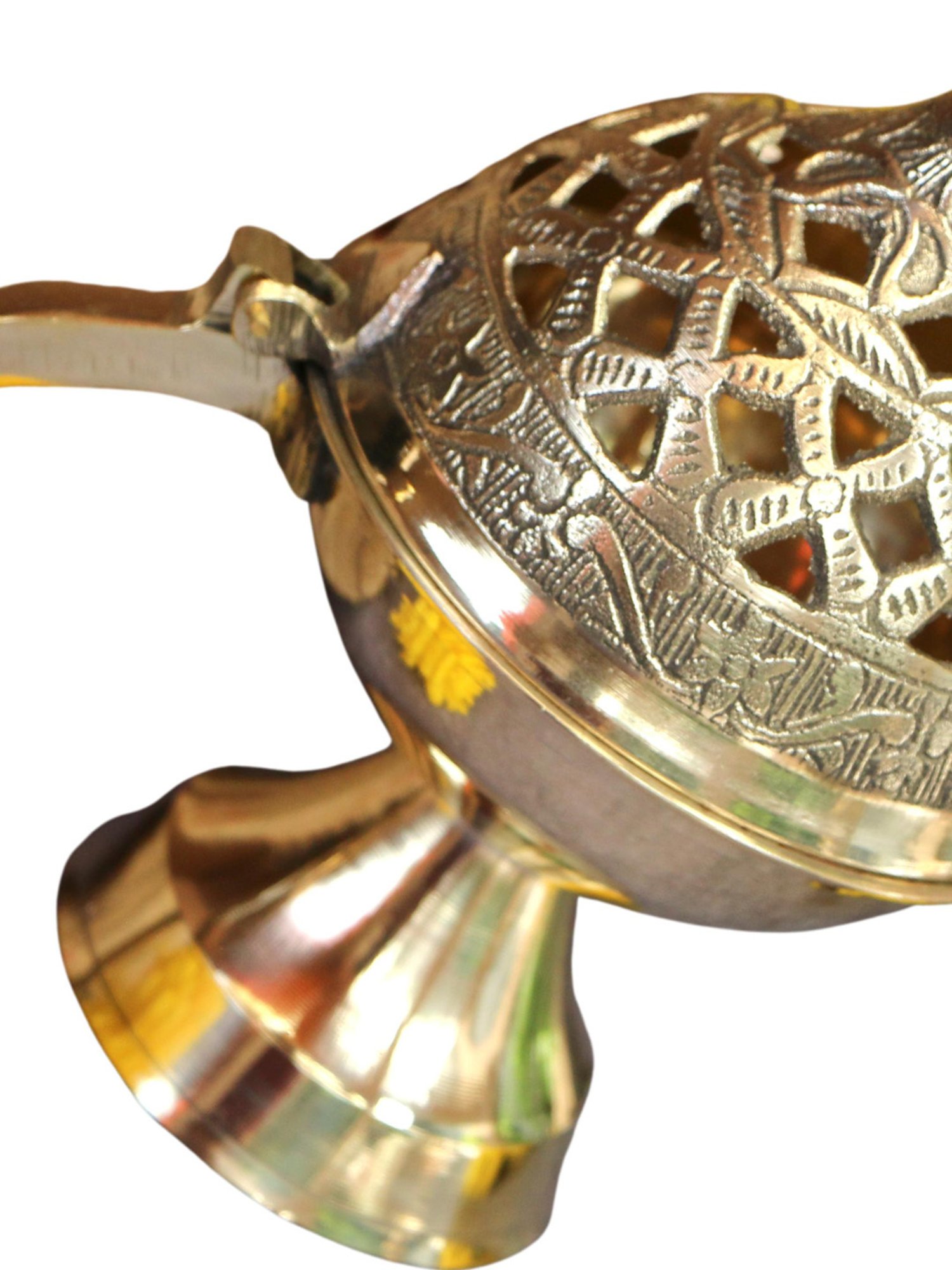Ambi Intricate Design Brass Dhuni Loban Sambrani Incense Burner