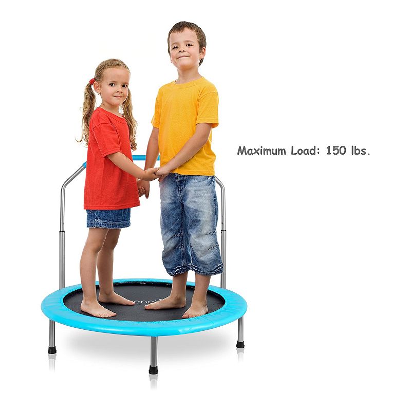 SereneLife 36 Inch Adults Kids Indoor Home Gym Outdoor Sports Exercise Fitness Trampoline with Handlebar and Padded Frame Cover