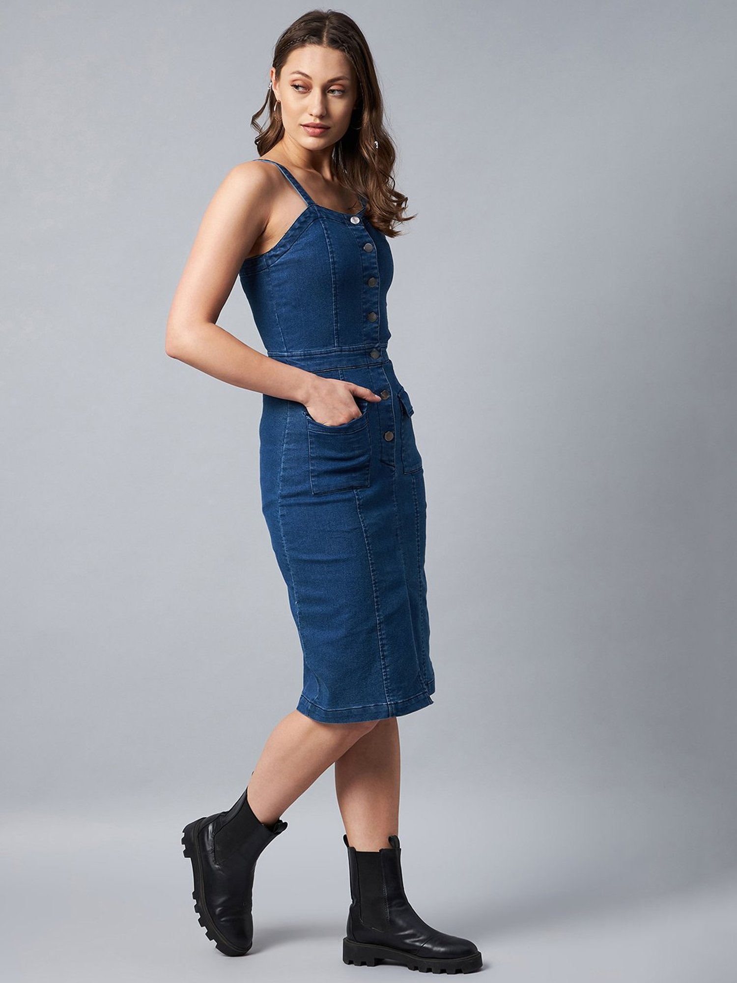 StyleStone Blue Midi Dress