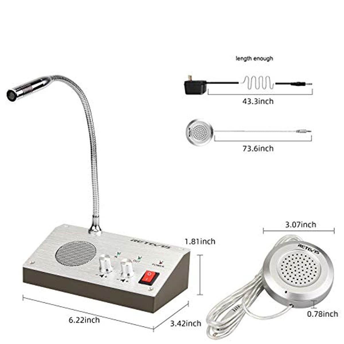 Retevis RT-9908 Window Speaker System,Intercom System for Business,Microphone Intercom,Window Intercom Speaker for Bank,Counter,Store,Restaurant