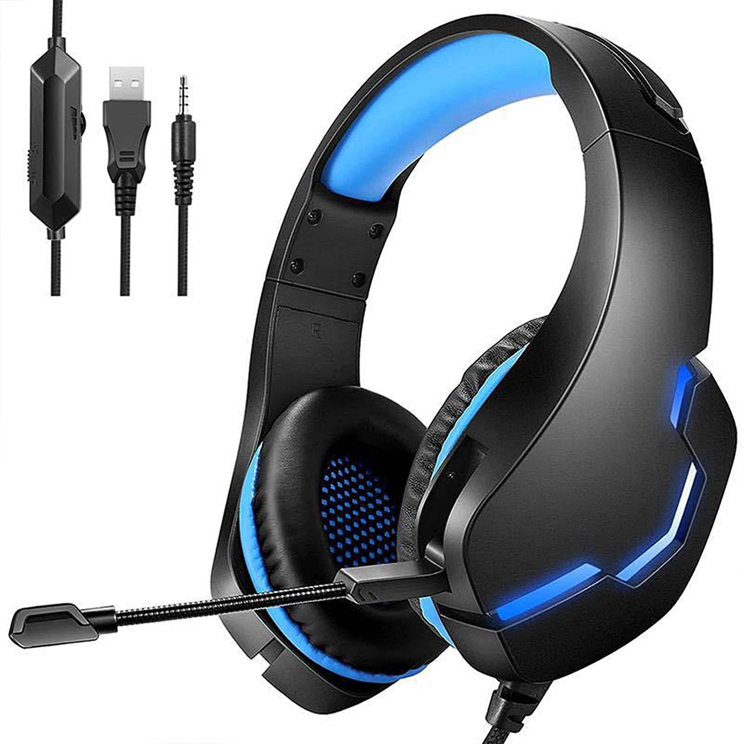 Headphones, E-Sports Gaming headsets, PS4, PS5 Controllers, for PC, PSP, Laptop, Ipad, Tablet Computers, with Microphone, Noise Reduction Microphone (red)