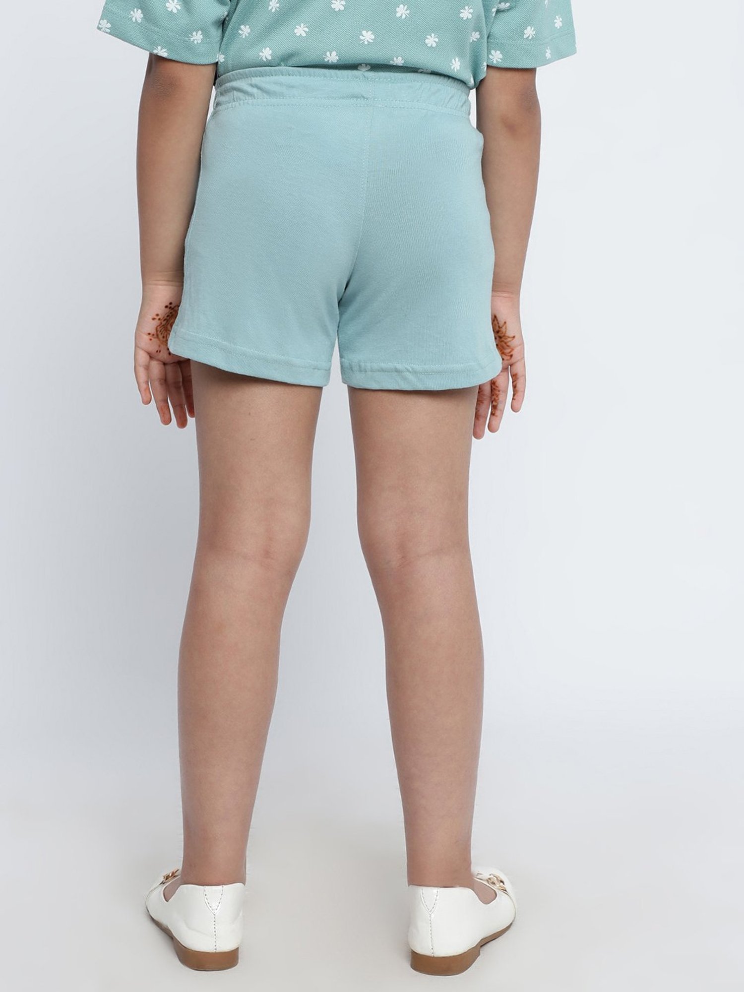 METTLE Kids Light Teal Solid Shorts
