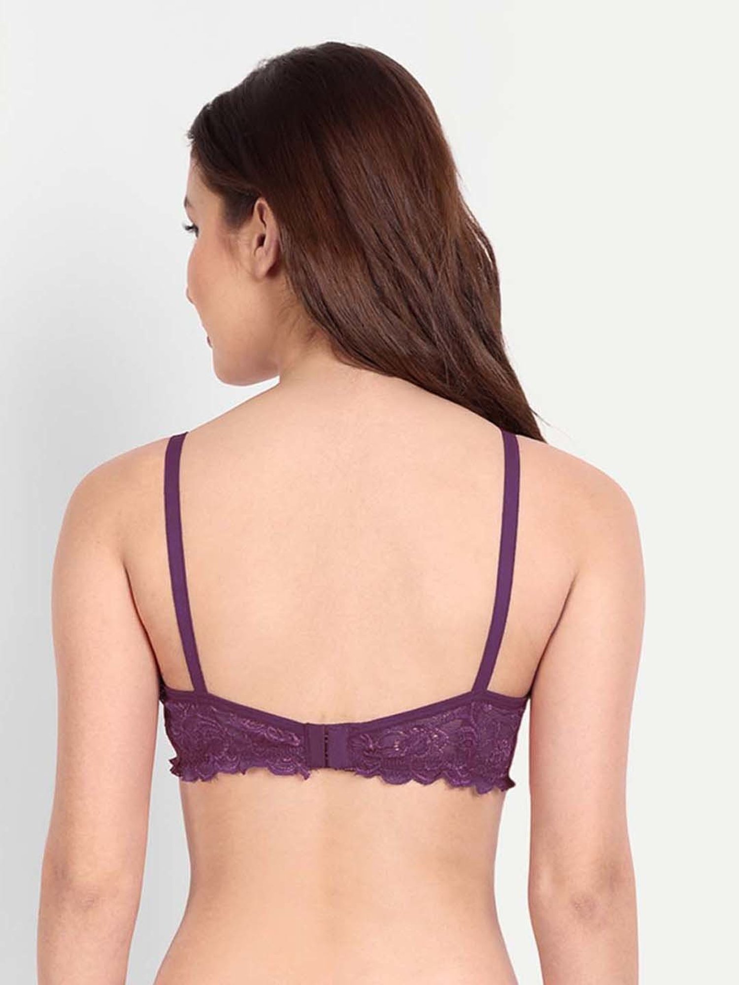 FIMS: Fashion is my Style Purple & Maroon Lace Work Everyday Bras - Pack Of 2