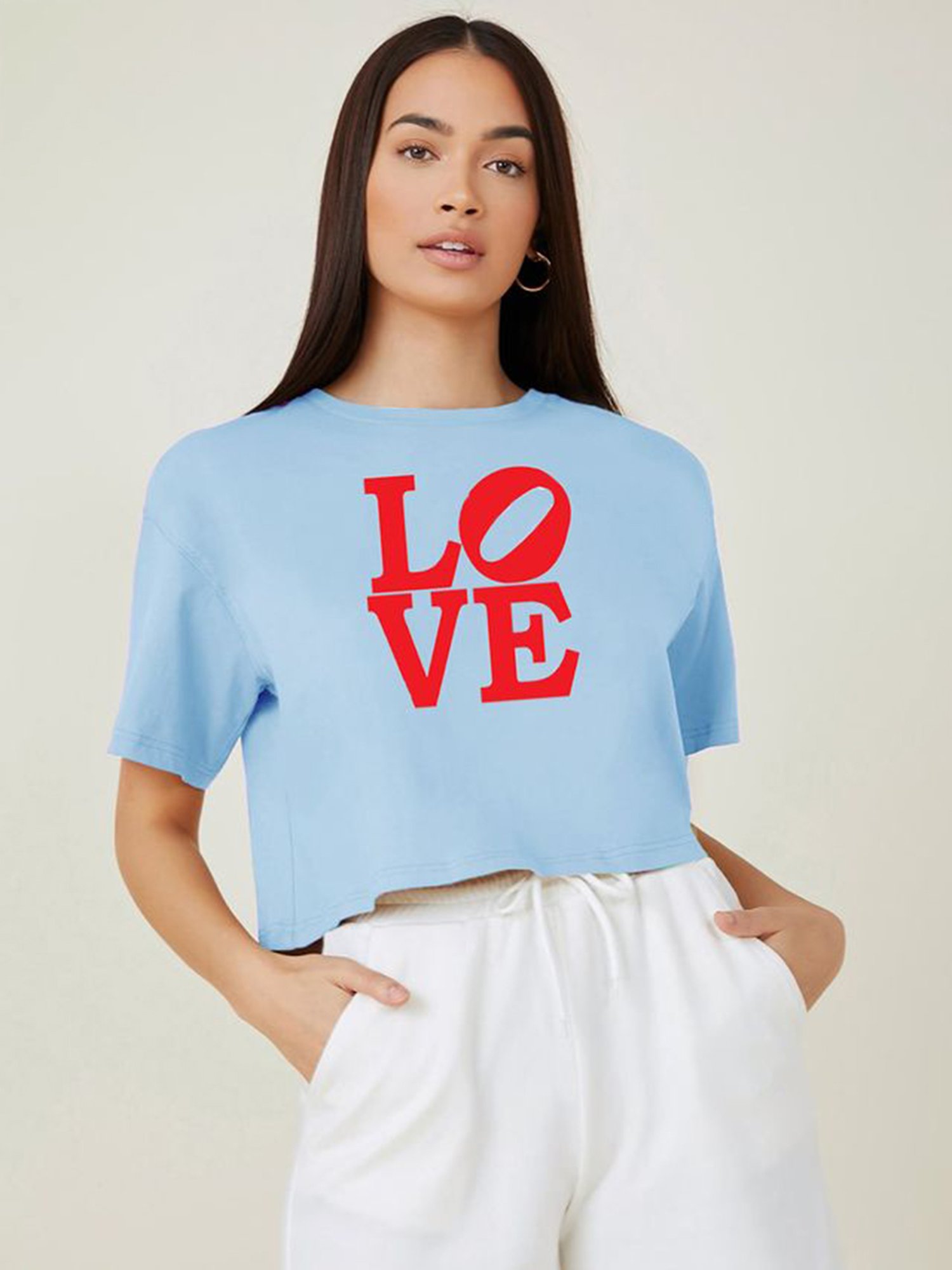 Kotty Blue & Red Graphic Print Oversized T-Shirt