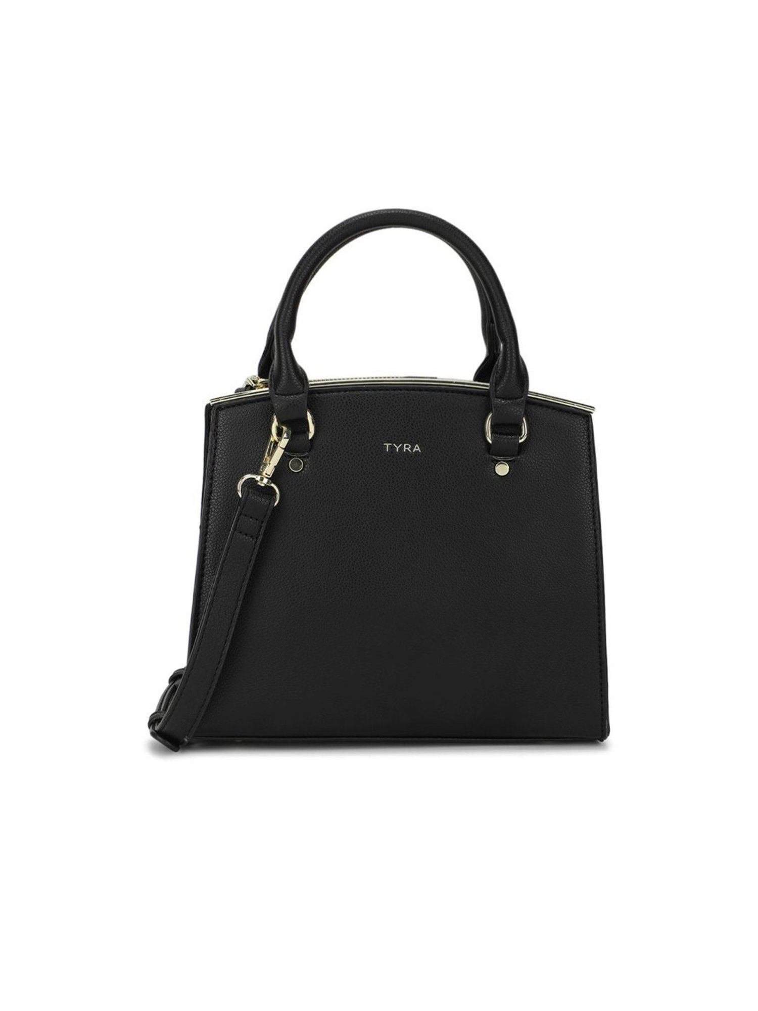 Tyra Calla Black Solid Faux Leather Handbag