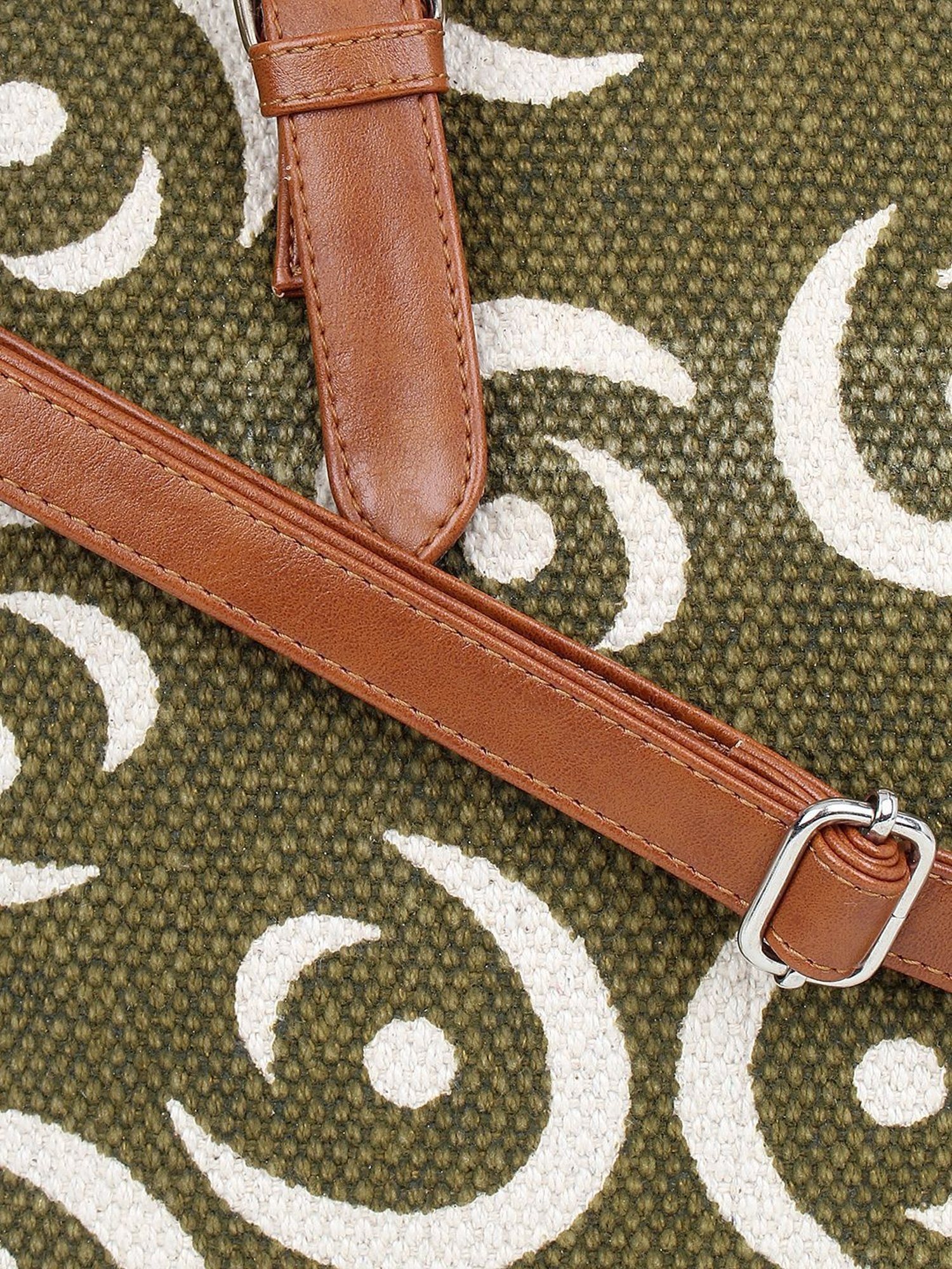 Spice Art Olive Printed Medium Handbag