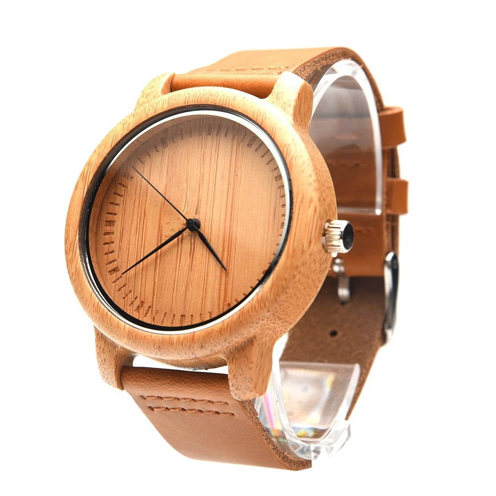 Women's Watches Analog Handmade Natural Bamboo Wood Watches Men Fashion Minimalist Quartz Watch