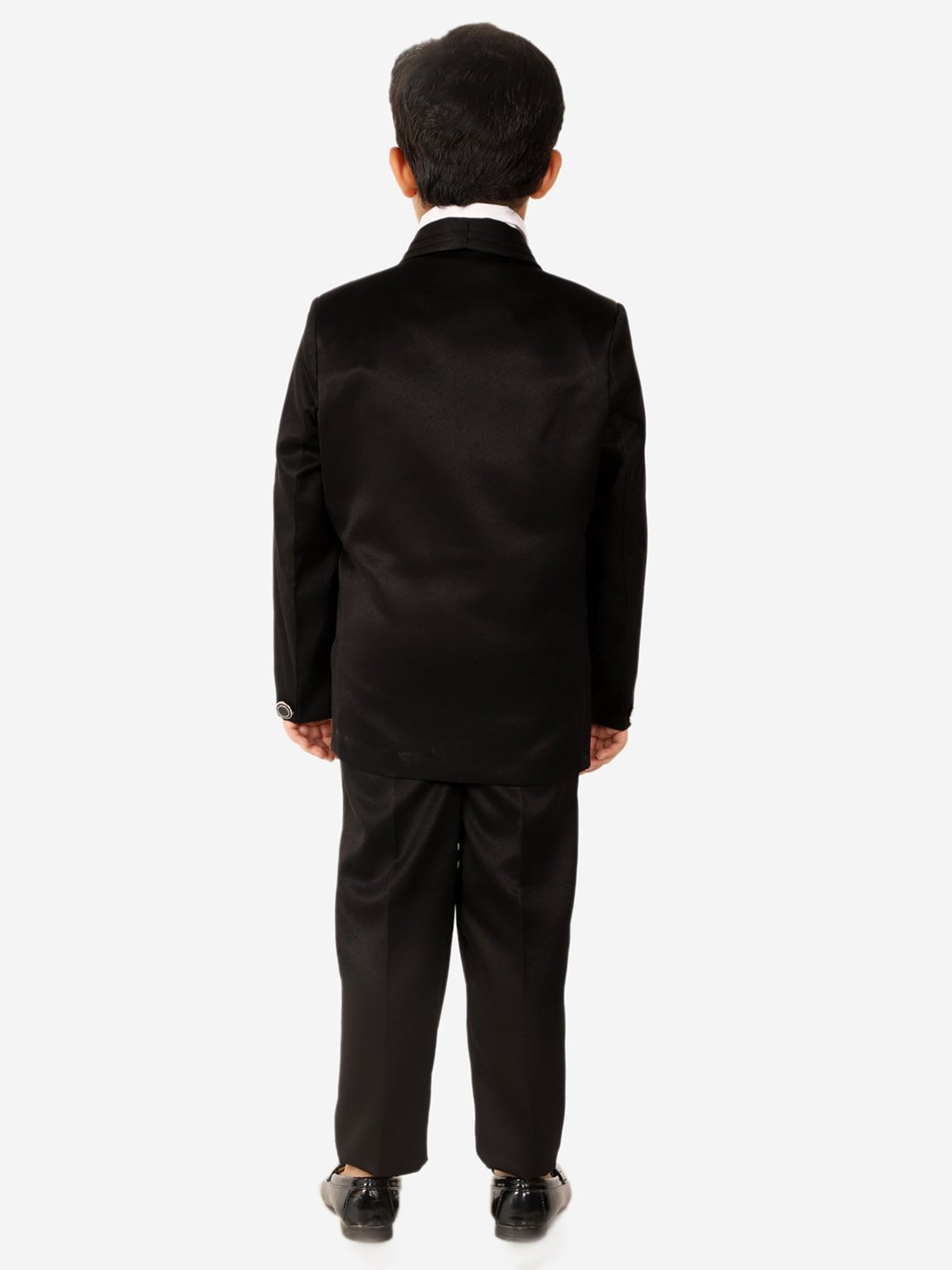 Pro-Ethic Style Developer Kids Black & White Solid Full Sleeves Shirt, Waistcoat, Pants with Tie