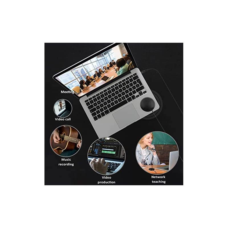 Computer Microphone, 3.5mm Microphone 360&deg; Omnidirectional Bluetooth Speaker with Microphone for Meeting Chatting Video Conferencing Recording Sound