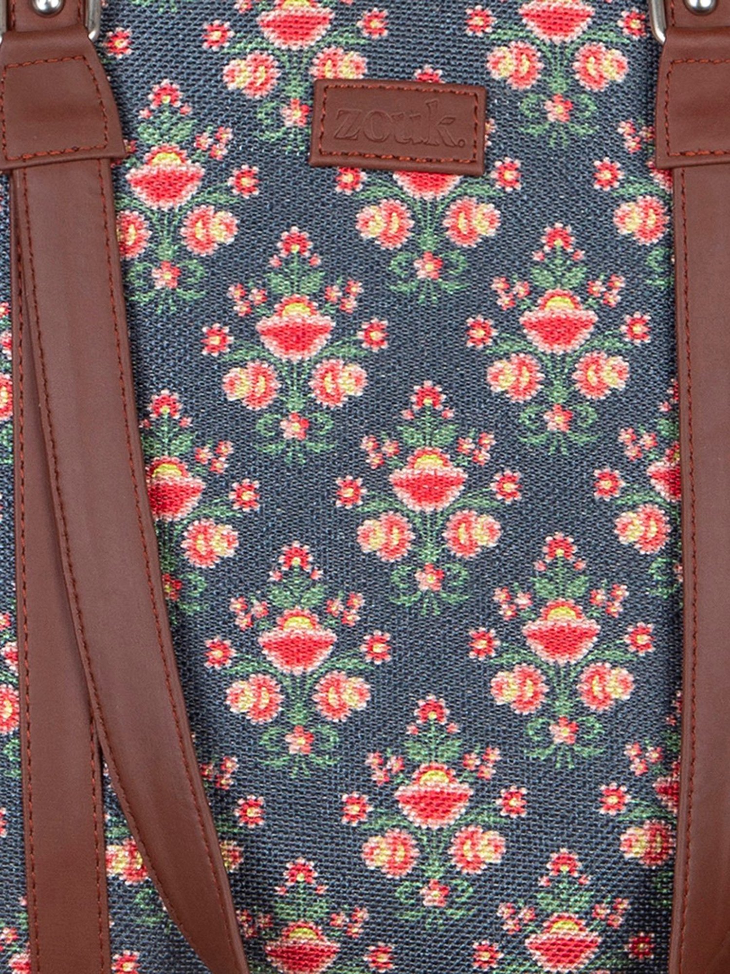 ZOUK Blue Printed Large Tote Handbag