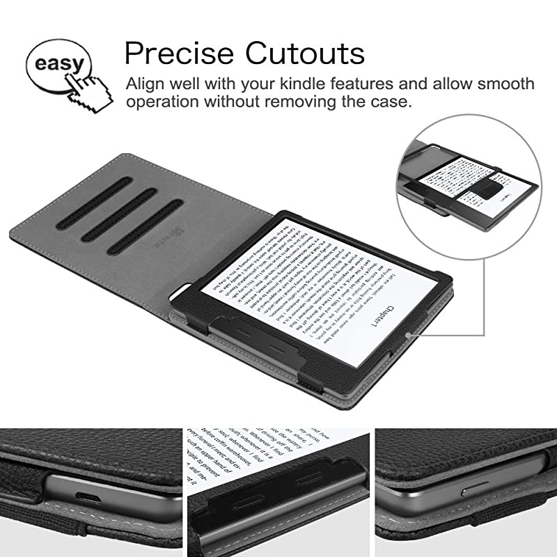 Flip Case for Kindle Oasis 10th and 9th Gen 2019 2017 Release Multi Angle Hands Free Viewing Stand Cover Auto Wake Sleep Function for 2017 Version Only Not for 2019 Version Black