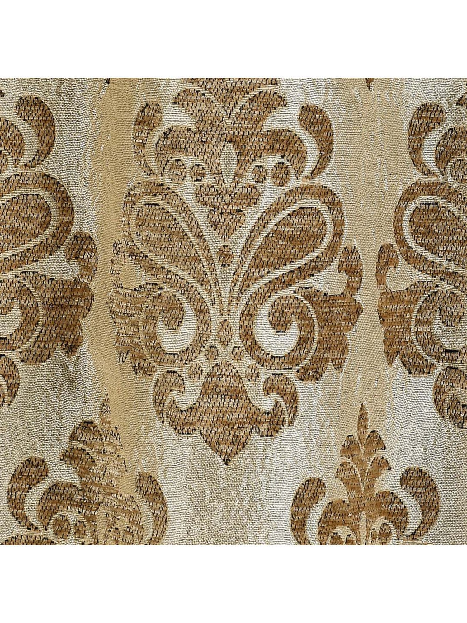 Saralhome Medallion Chenille Blackout Door Curtains 2pc,Gold. 4x7 Ft