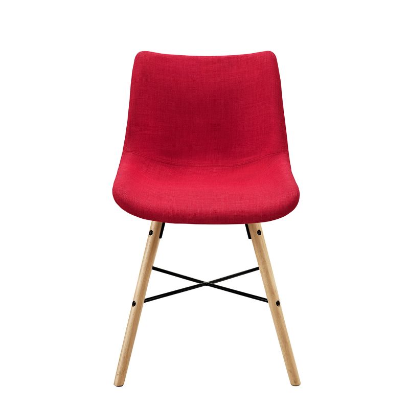 Set of 2 Upholstered Linen Side Chair Red - Saracina Home