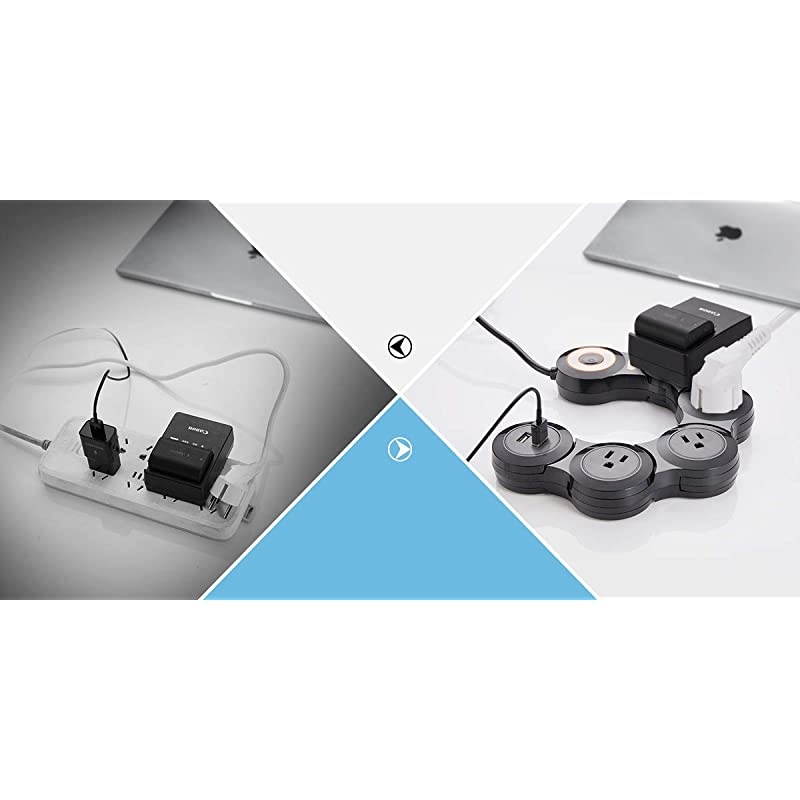 Power Strip Surge Protector with 2 USB Ports and 4 Outlets for Home, Office and Travel (9Ft Long Cord, Black)