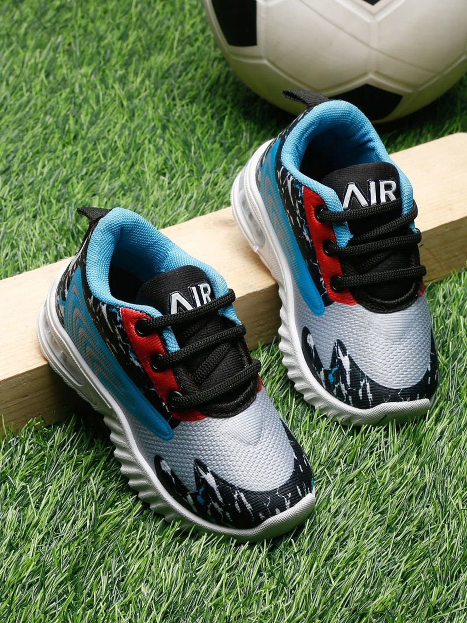 Tiny Bugs Kids White & Sky Blue Lace Up Shoes