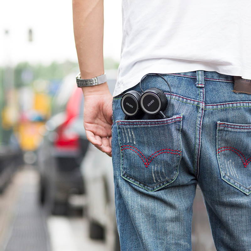 Edifier H650 Headphones - Hi-Fi On-Ear Foldable Noise-Isolating Stereo Headphone, Ultralight and Tri-fold Portable - Black White Orange Blue Violet/Purple Pink