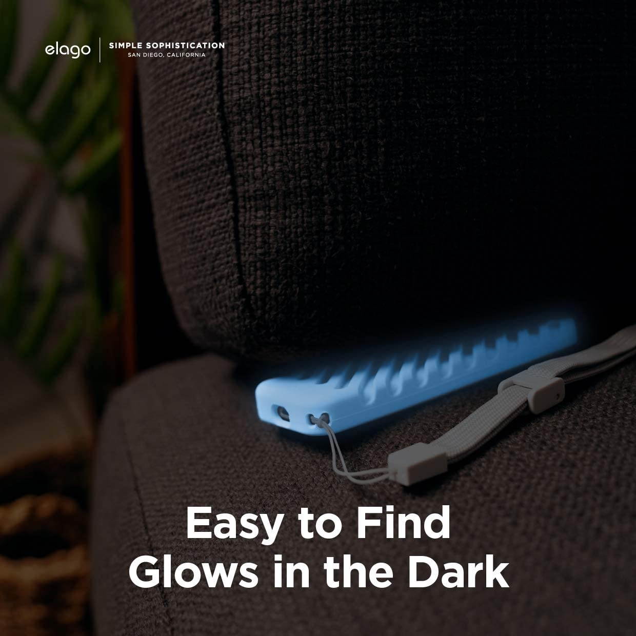 elago R3 Protective Case Compatible with Apple TV Siri Remote 1st Generation (Nightglow Blue) - Extra Protection, Durable Silicone, Lanyard Included, Full Access