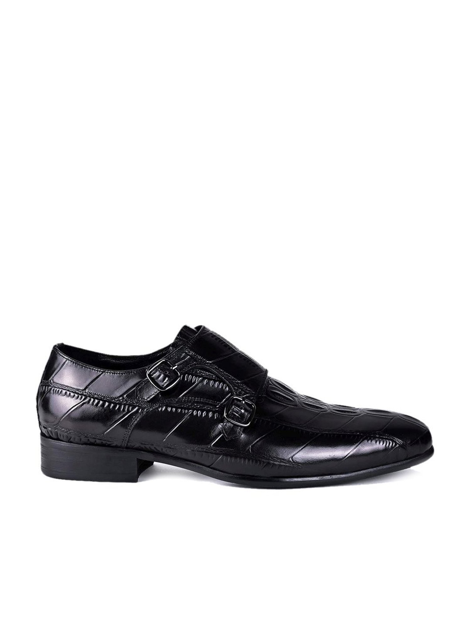 Cobblerz Men's Black Monk Shoes