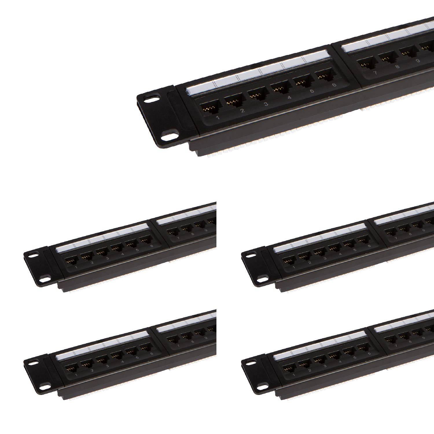 Buyer's Point 24 Port Cat6 Patch Panel with Punch Down Tool and Cable Management System Pack of 5