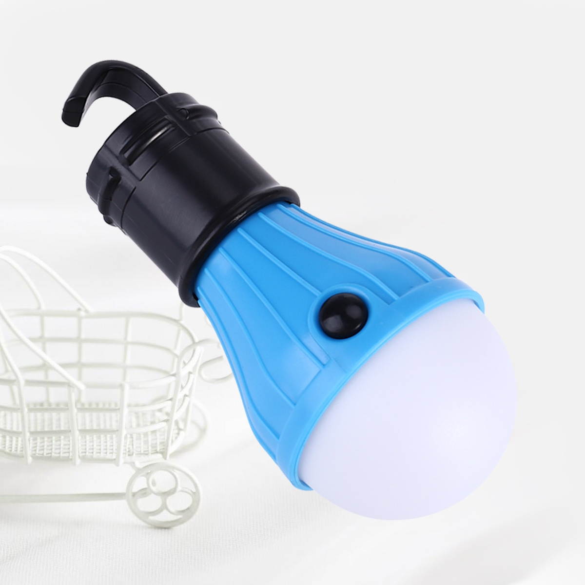 Portable 3 Levels LED Lantern Tent Light Bulb for Camping Hiking Fishing Emergency Battery Powered Light (Green)