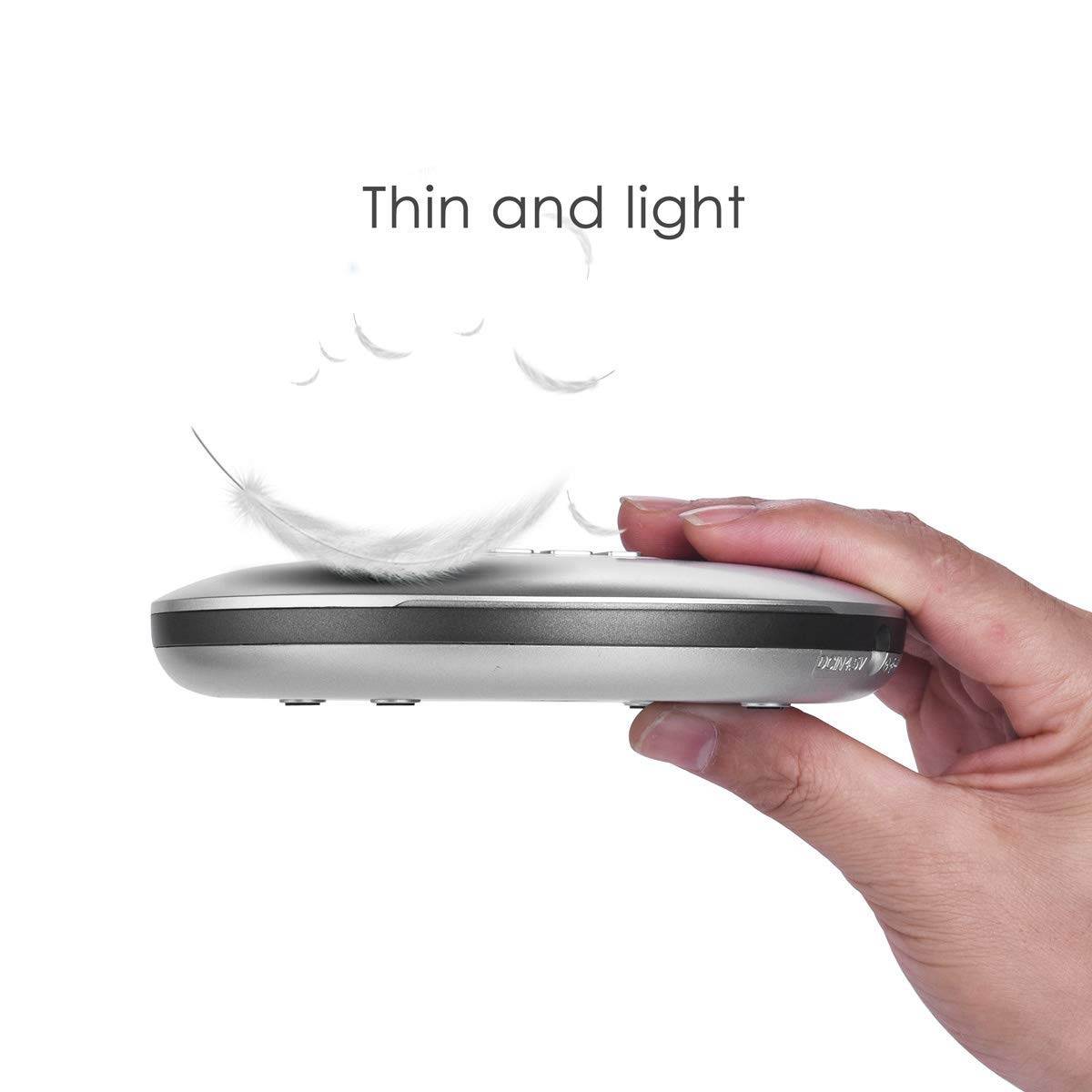 Portable CD Player HOTT Walkman CD Player LCD Display Anti-Skip Protection Shockproof Function Only Support 5 Formats CD CD-R CD-RW MP3 CD-DA WMA Audio Files Silver