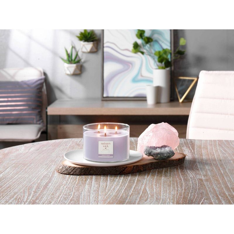 Lidded Glass Jar Crackling Wooden Wick Violet and Cedar Candle - Nature's Wick