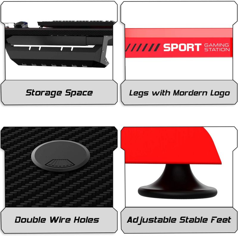 RESPAWN 3000 Gaming Computer Desk - Ergonomic Height Adjustable Gaming Desk, in Blue (RSP-3000-BLU)