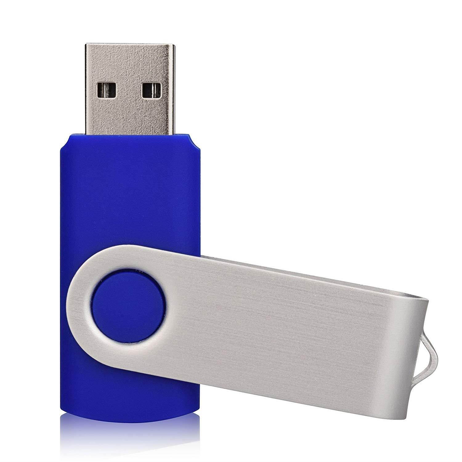 K&ZZ 32GB USB Flash Drive Swivel Memory Stick Fold Storage Thumb Stick 2Packs (Blue)
