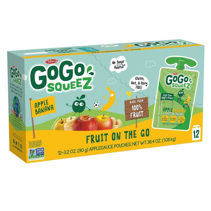 GoGo squeeZ Applesauce, Apple Banana - 3.2oz/12ct